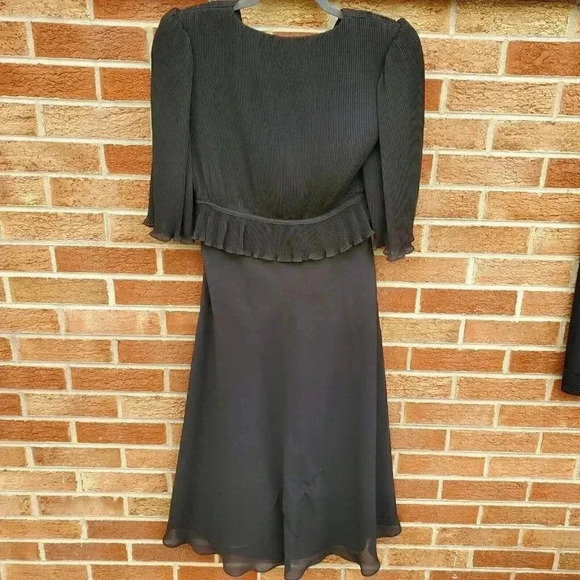 Vintage Umba for Parnes Feinstein Black Dress Women's Size 2 Made in USA - Picture 3 of 7